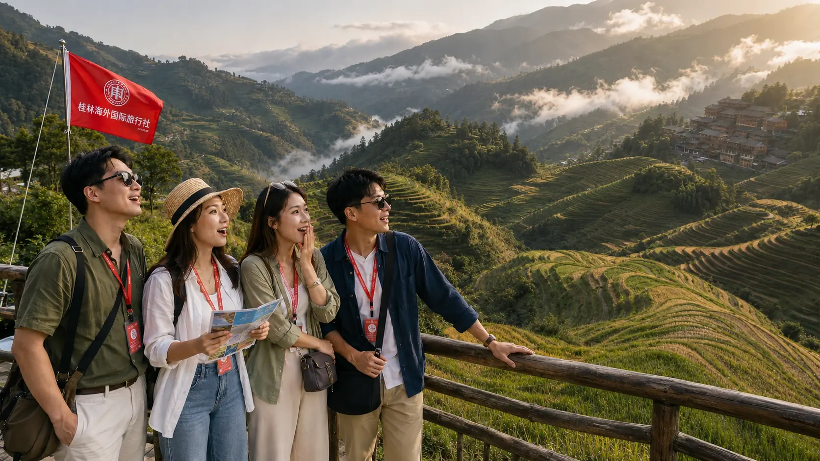 Tour group traveling visa-free in Xishuangbanna and Guilin, China