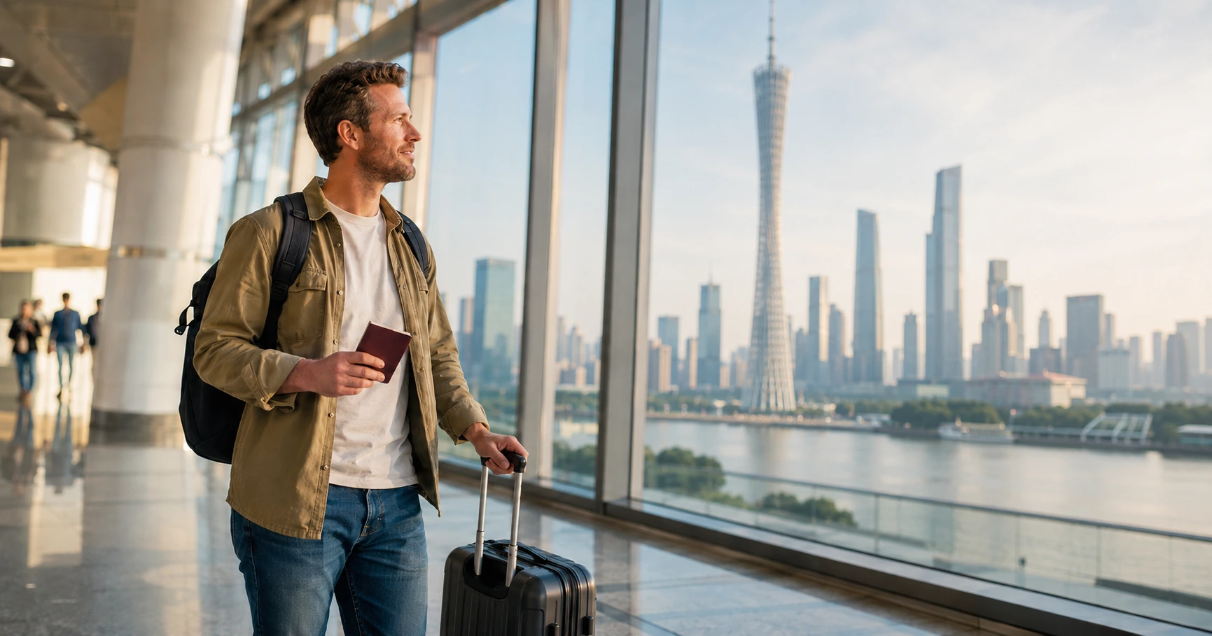 European traveler arriving in China visa-free under the 30-day policy