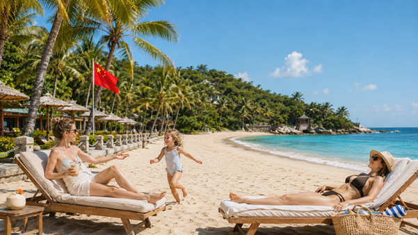 Sanya beach in Hainan, China
