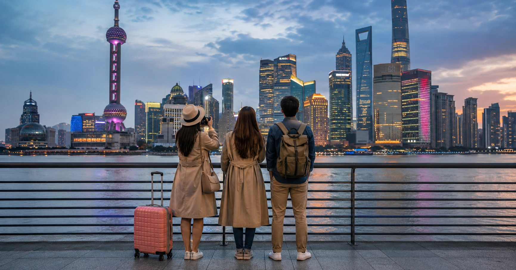 Shanghai skyline and the Bund, visited on a visa-free transit layover