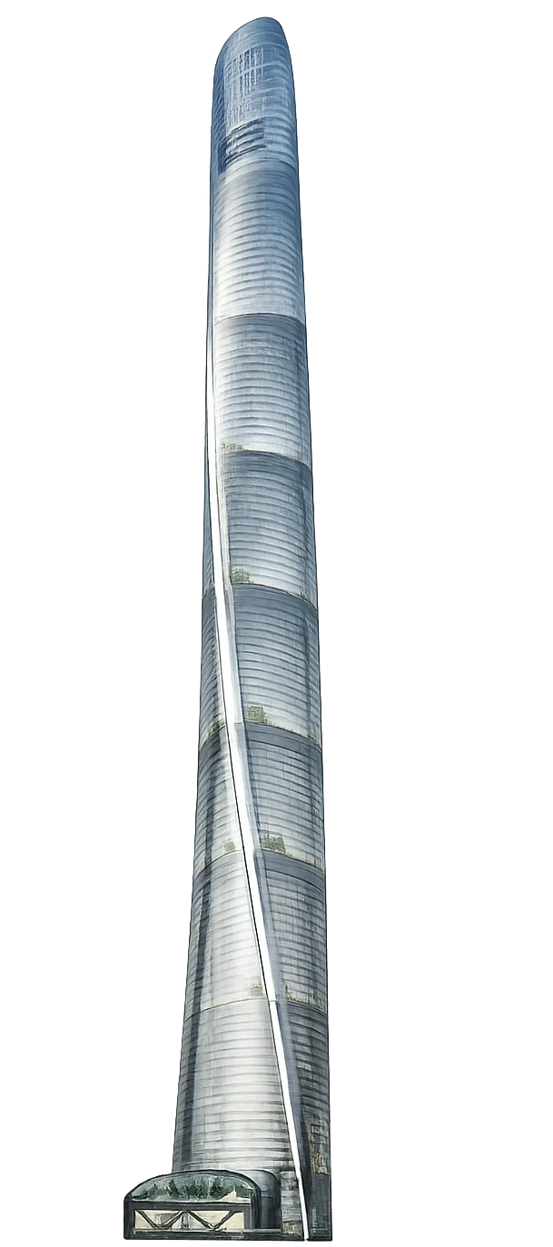 Shanghai Tower, 632 metres, the tallest building in China
